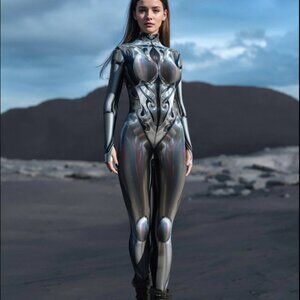 Futuristic Cyber Armor Jumpsuit